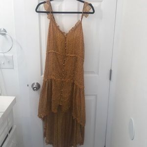 Spaghetti strap high low maxi dress